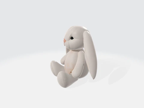 Simpatico coniglietto di peluche Modello 3D