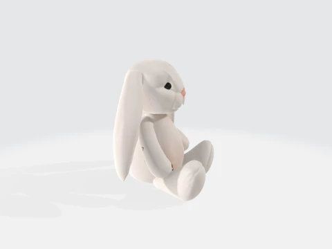Simpatico coniglietto di peluche Modello 3D