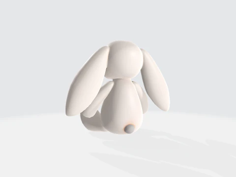Simpatico coniglietto di peluche Modello 3D