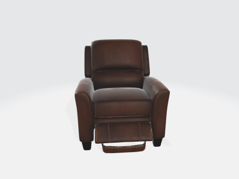 Brown Leather Recliner Chair - Furniture Modello 3D