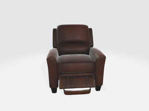 Brown Leather Recliner Chair - Furniture 3D Model