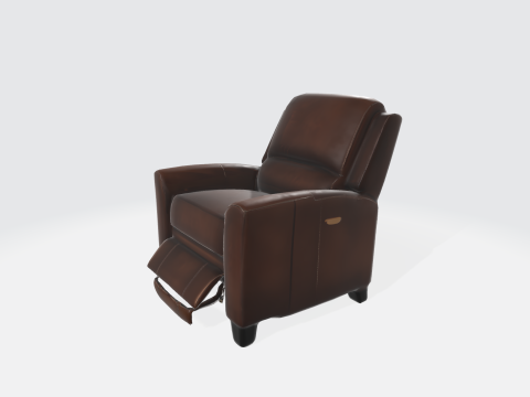 Brown Leather Recliner Chair - Furniture Modello 3D