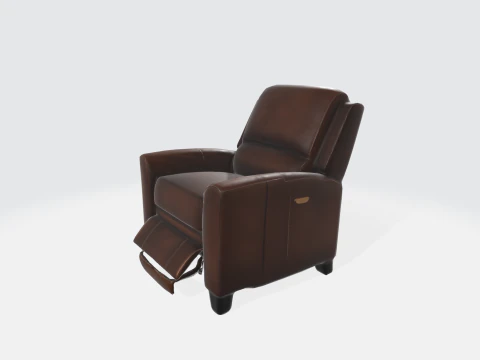Brown Leather Recliner Chair - Furniture 3D Model