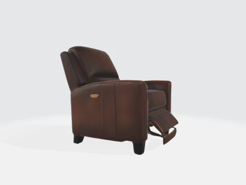Brown Leather Recliner Chair - Furniture 3D Model