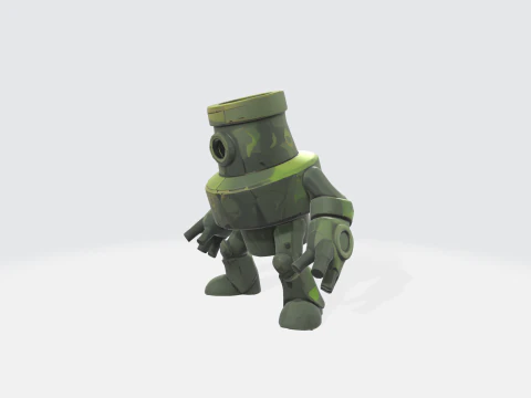 Karakter Robot Bergaya Model 3D