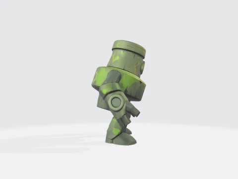 Karakter Robot Bergaya Model 3D