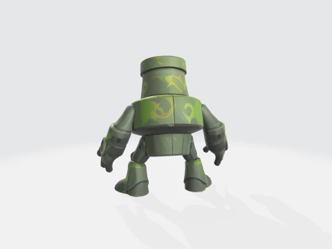 Karakter Robot Bergaya Model 3D