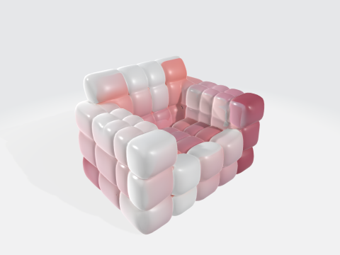 Modern Bubble Armchair - Inflatable Puffy Chair Modèle 3D