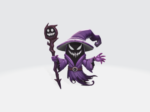 Dark Wizard Necromancer - Ready Character Modelo 3D