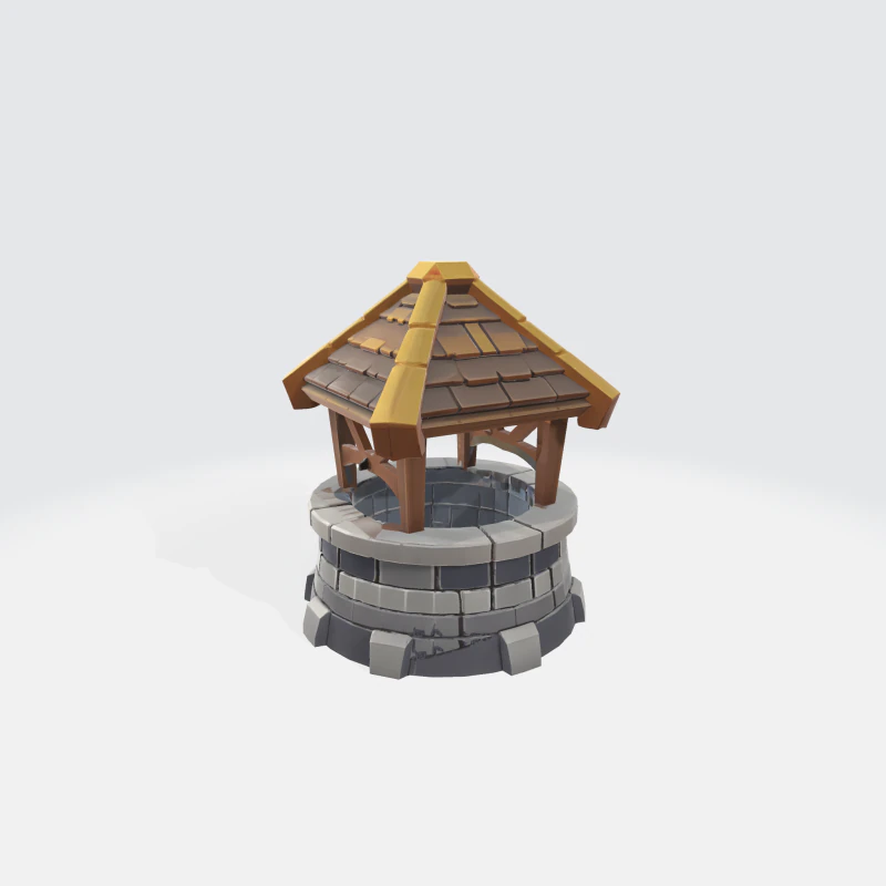 Middeleeuwse stenen put 3D Model .c4d .max .obj .3ds .fbx .stl .blend