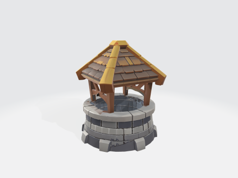 Medieval Stone Well 3D Model