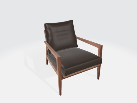 Modern Leather Armchair 3D Model
