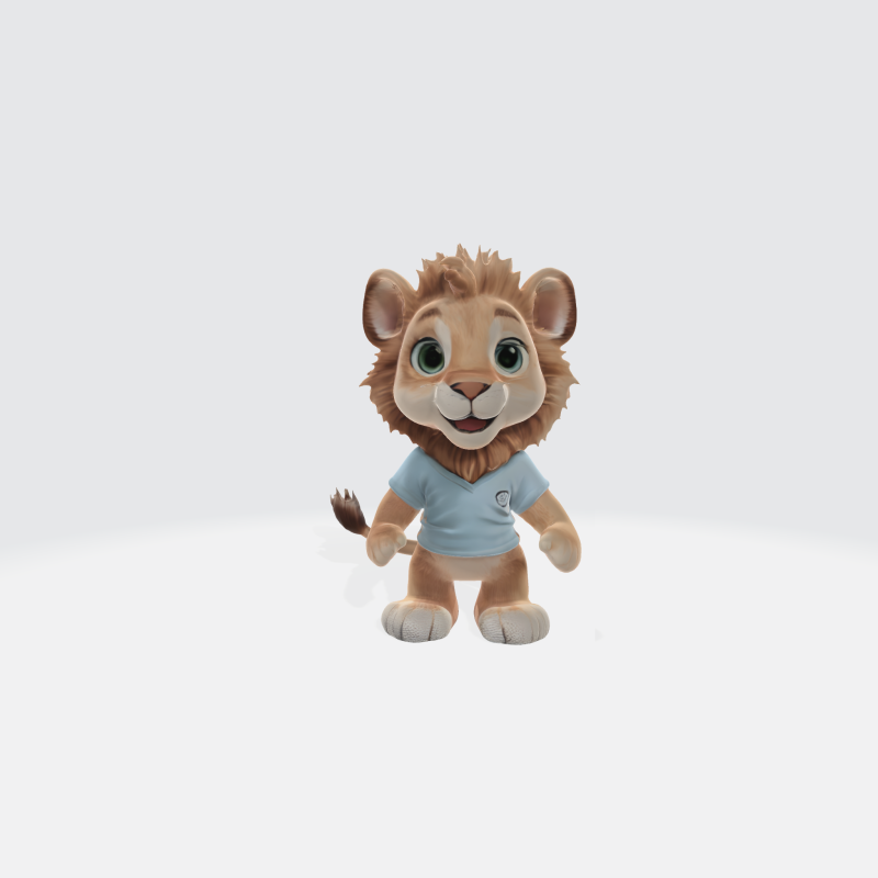Cute Baby Lion 3D Character Model Cartoon Animal Mascot 3D मॉडल .c4d .max .obj .3ds .fbx .stl .blend 