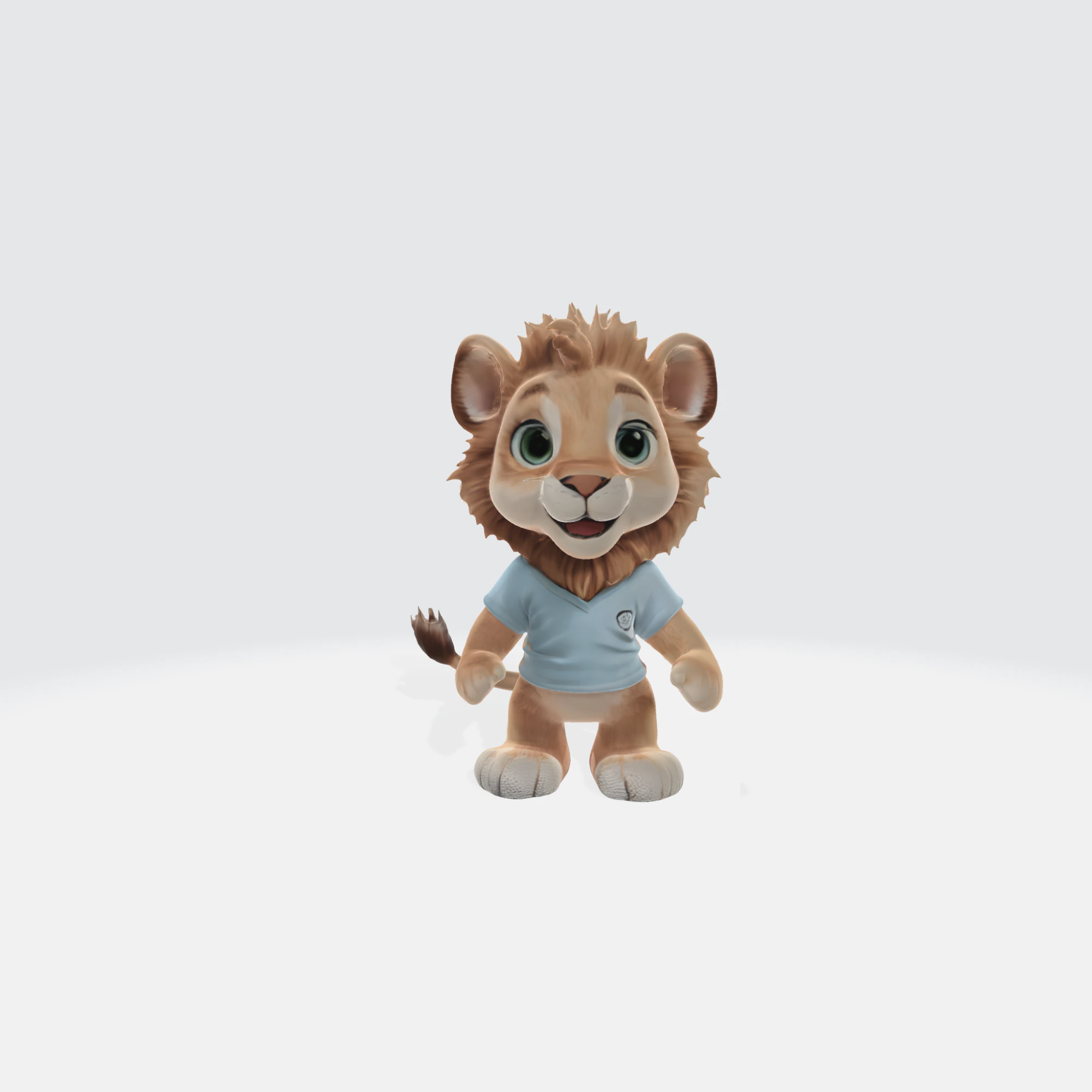 Cute Baby Lion 3D Character Model Cartoon Animal Mascot 3D Model .c4d .max .obj .3ds .fbx .stl .blend 