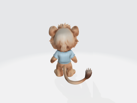 Cute Baby Lion 3D Character Model Cartoon Animal Mascot 3D मॉडल