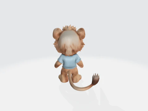 Cute Baby Lion 3D Character Model Cartoon Animal Mascot 3D Model