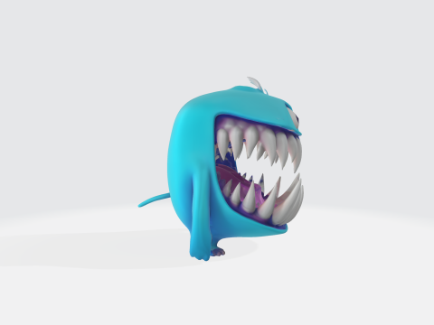 Cartoon Monster - Stylized Character with Big Teeth Modelo 3D