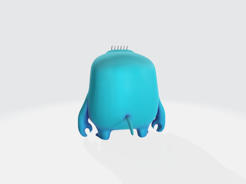 Cartoon Monster - Stylized Character with Big Teeth Modelo 3D
