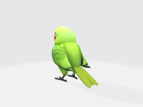 3D Cartoon Parrot Model Stylized Bird Character 3D Model
