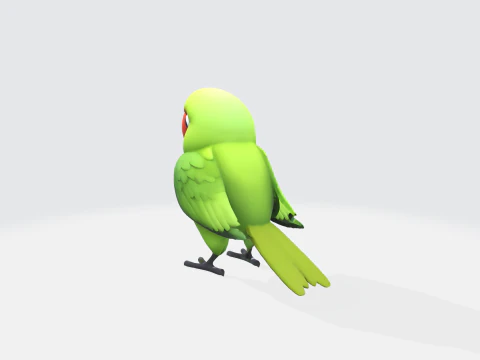 Modelo de papagaio de desenho animado, personagem de p&aacute;ssaro estilizado Modelo 3D Modelo 3D