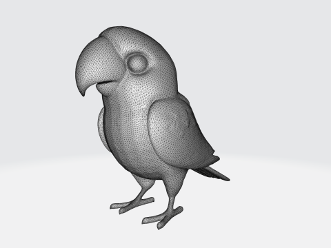 3D Cartoon Parrot Model Stylized Bird Character 3D Model