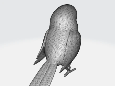 Modelo de papagaio de desenho animado, personagem de p&aacute;ssaro estilizado Modelo 3D Modelo 3D