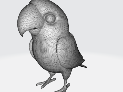 3D Cartoon Parrot Model Stylized Bird Character 3D Model