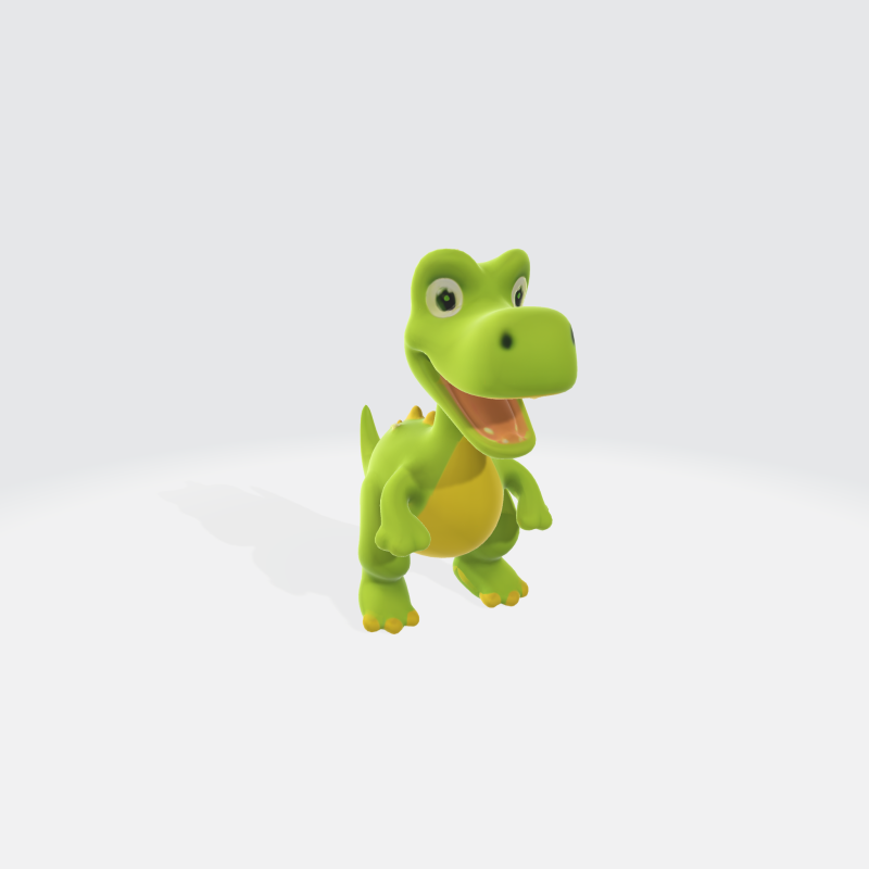 Cartoon Dinosaur Cute T-Rex Character 3D Model .c4d .max .obj .3ds .fbx .stl .blend