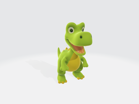 Cartoon Dinosaur Cute T-Rex Character 3Dモデル