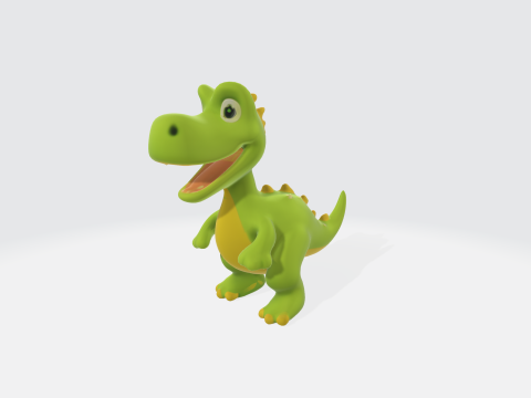 Cartoon Dinosaur Cute T-Rex Character 3D Model