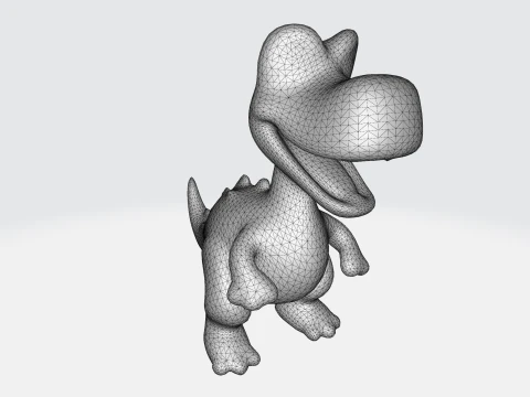 Cartoon Dinosaur Cute T-Rex Character 3D Model