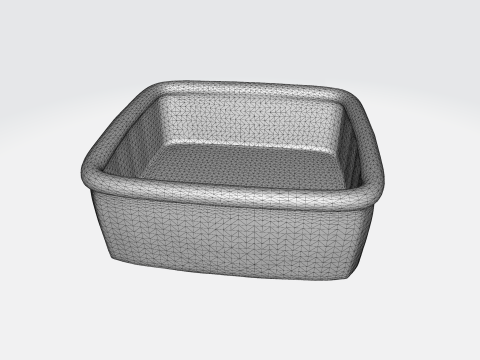 Wicker Basket - Realistic Square Rattan Basket for Interior Design Model 3D
