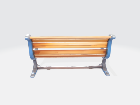 3D Park Bench Model Realistic Outdoor Wooden Metal Seat - Urban Environment Prop Modello 3D