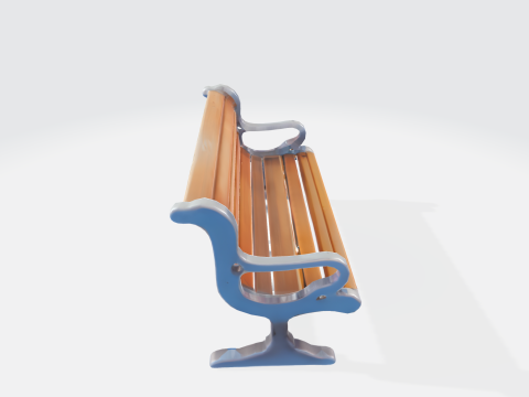 3D Park Bench Model Realistic Outdoor Wooden Metal Seat - Urban Environment Prop Modello 3D