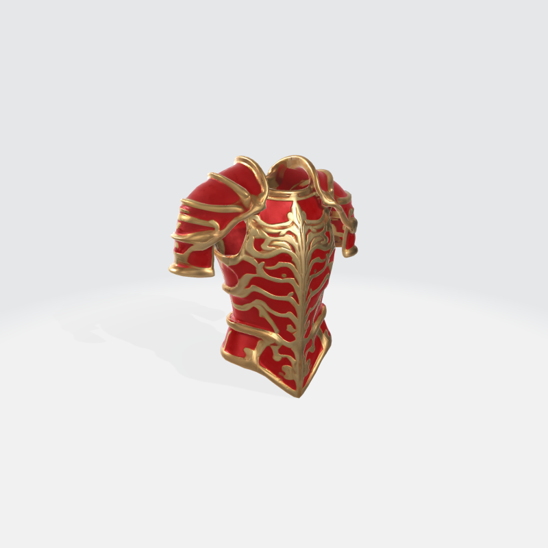 Fantasy Armor Red and Gold Medieval Chestplate 3D 모델 .c4d .max .obj .3ds .fbx .stl .blend