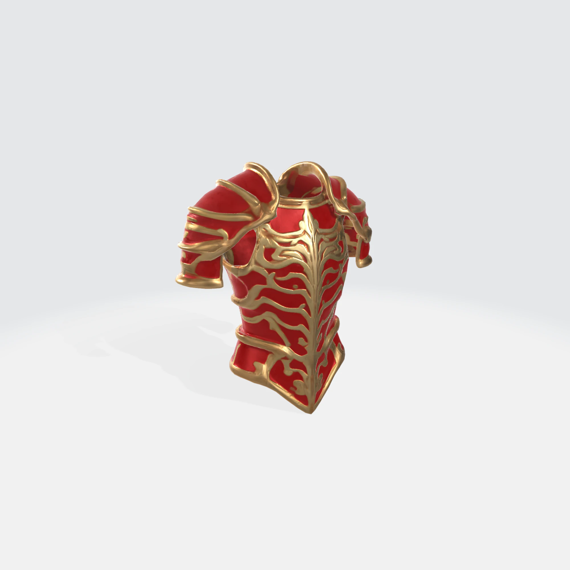 Fantasy Armor Red and Gold Medieval Chestplate 3D Model .c4d .max .obj .3ds .fbx .stl .blend