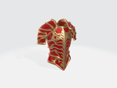 Fantasy Armor Red and Gold Medieval Chestplate 3D मॉडल