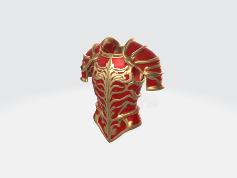 Fantasy Armor Red and Gold Medieval Chestplate 3D 모델