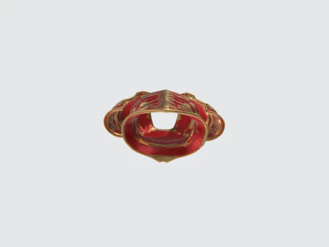 Fantasy Armor Red and Gold Medieval Chestplate 3D Model
