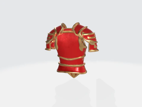 Fantasy Armor Red and Gold Medieval Chestplate 3D Model