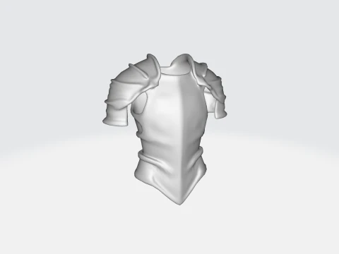 Fantasy Armor Red and Gold Medieval Chestplate 3D Model