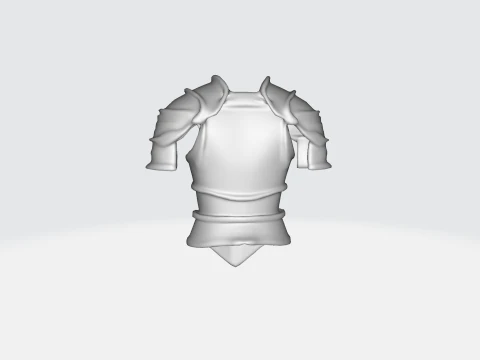 Fantasy Armor Red and Gold Medieval Chestplate 3D Model