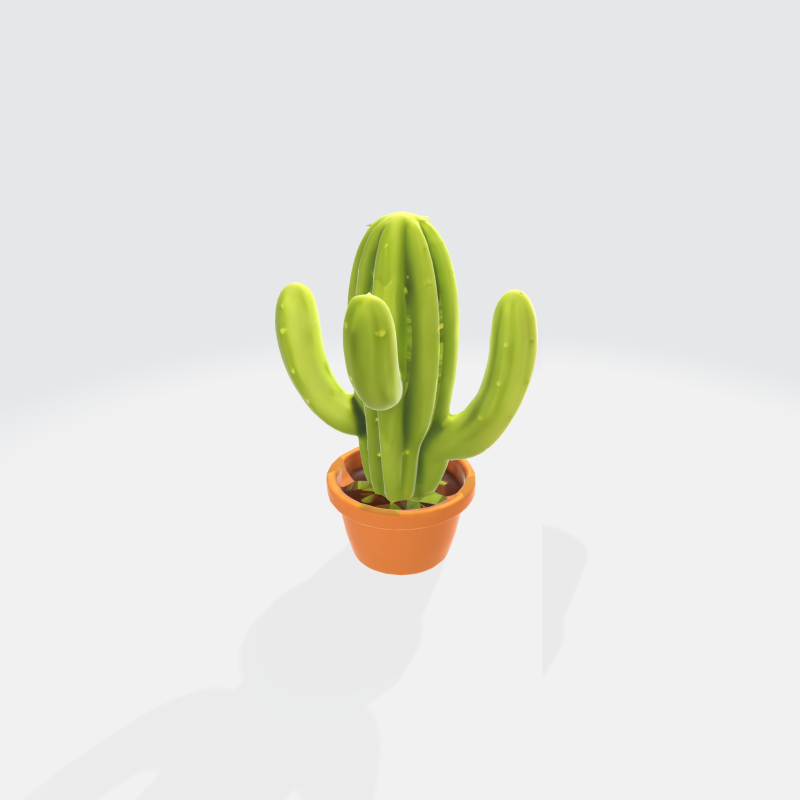 Cactus Plant Potted Indoor Plant Asset 3D Model .c4d .max .obj .3ds .fbx .stl .blend