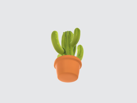 Cactus Plant Potted Indoor Plant Asset 3D Model