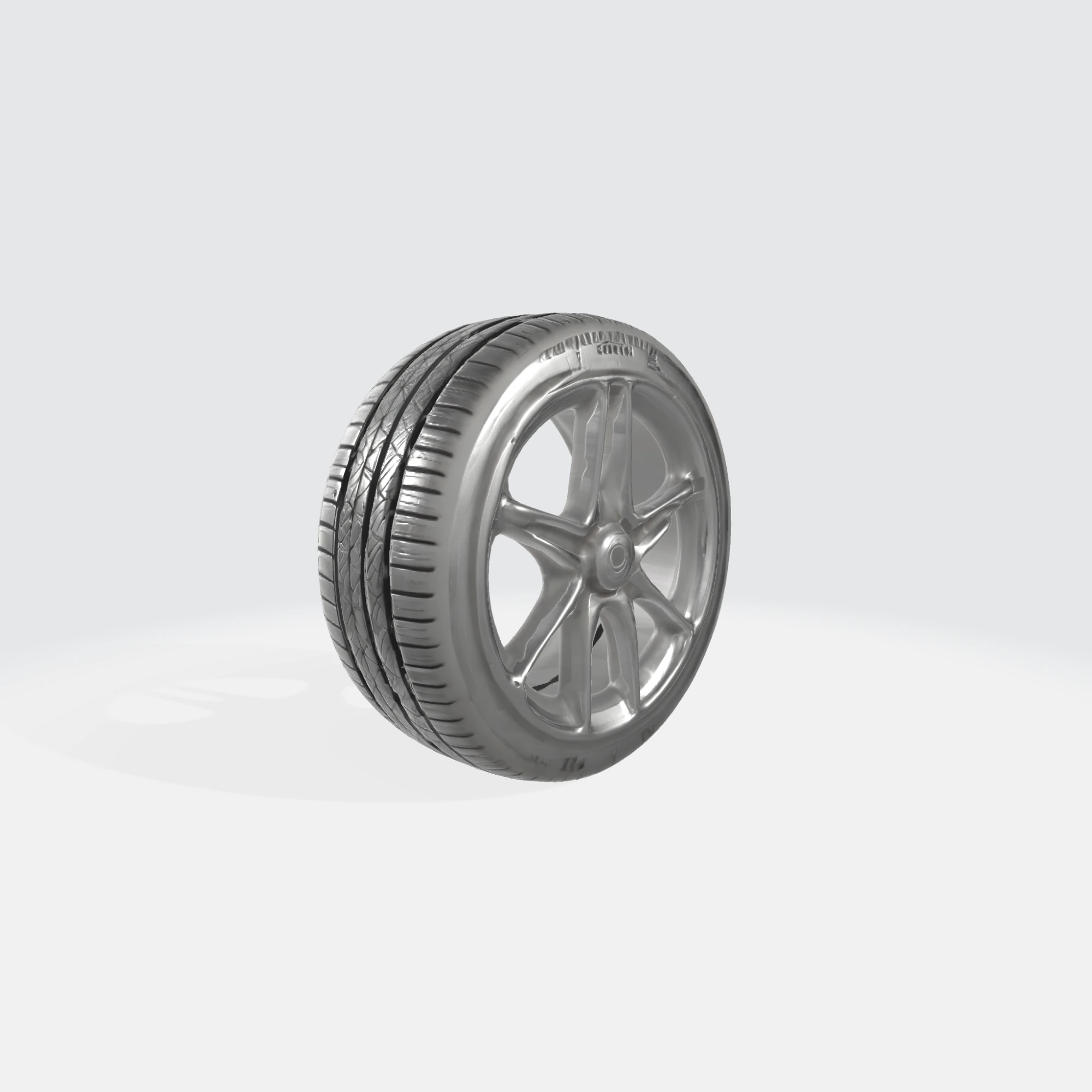 Realistic Car Tire and Alloy Wheel 3D Model .c4d .max .obj .3ds .fbx .stl .blend 