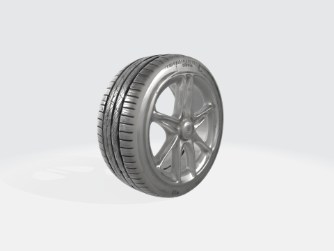 Realistic Car Tire and Alloy Wheel 3D 모델