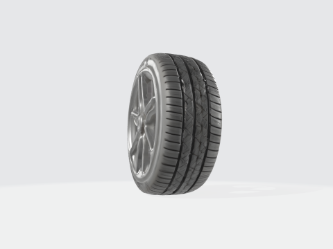 Realistic Car Tire and Alloy Wheel 3D Модель