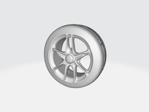 Realistic Car Tire and Alloy Wheel 3D Модель
