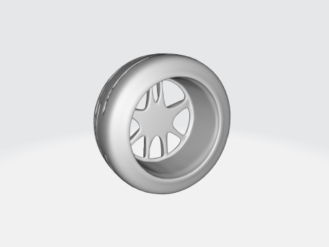 Realistic Car Tire and Alloy Wheel 3D Модель