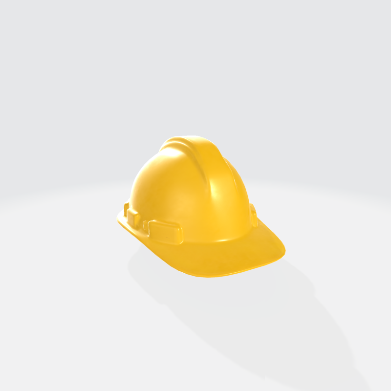 Yellow Construction Hard Hat Safety Helmet - Industrial Equipment Modèle 3D .c4d .max .obj .3ds .fbx .stl .blend